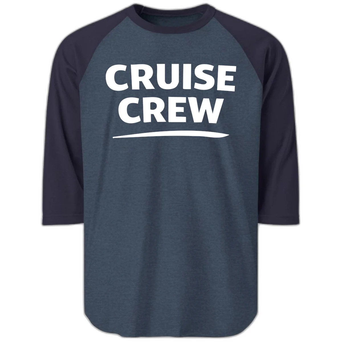 Cruise Crew Raglan 3/4 Sleeve in Heather Denim Navy