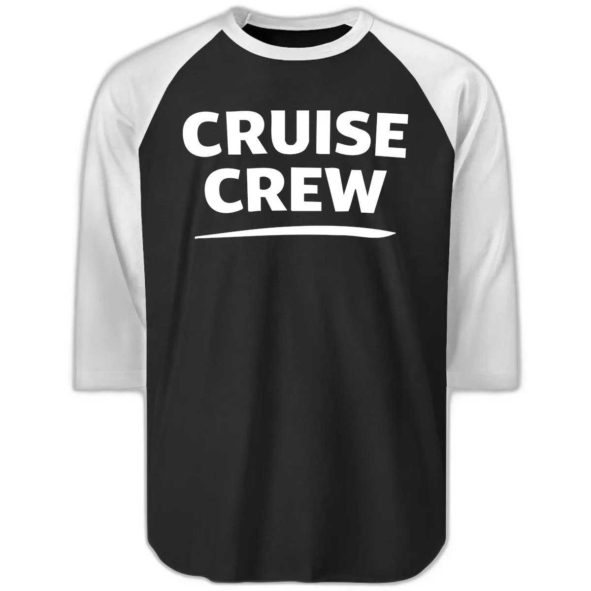 Cruise Crew Raglan 3/4 Sleeve in Black White