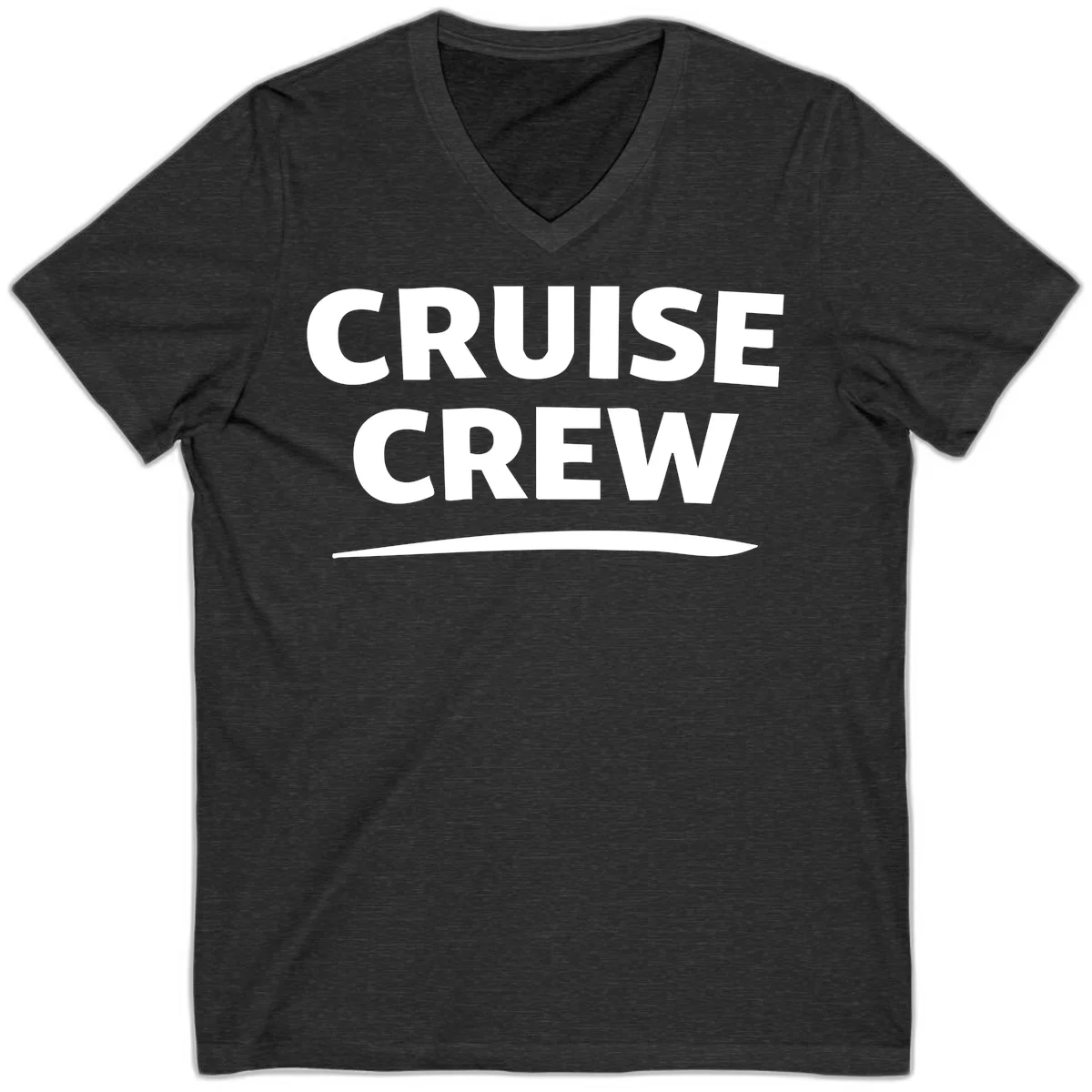 Cruise Crew V-Neck T-Shirt in Dark Grey Heather