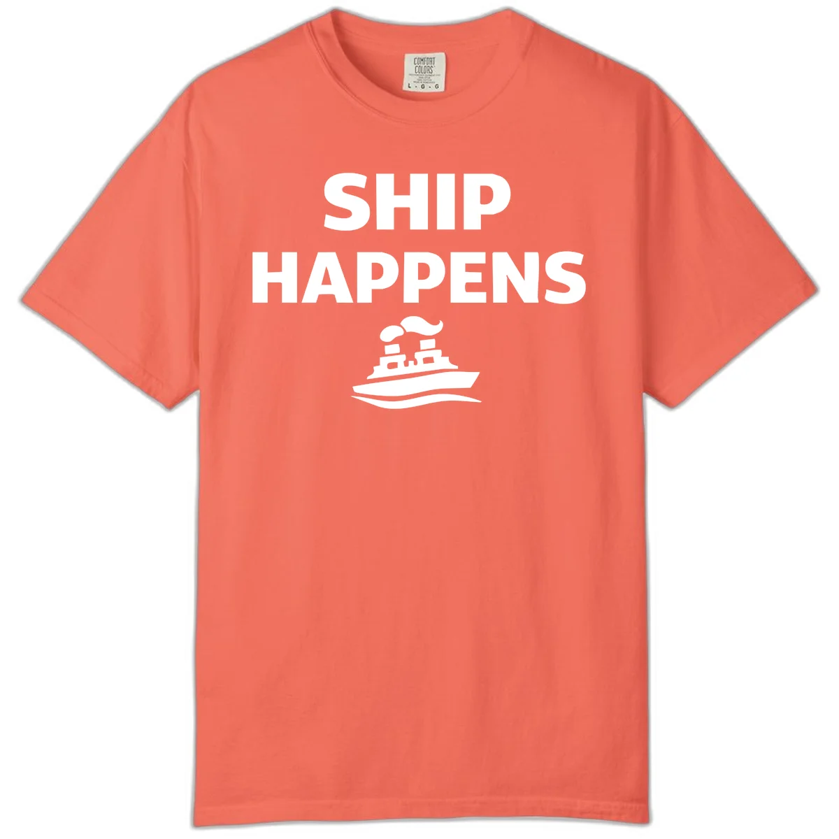 Ship Happens Comfort Color T-Shirt in Bright Salmon