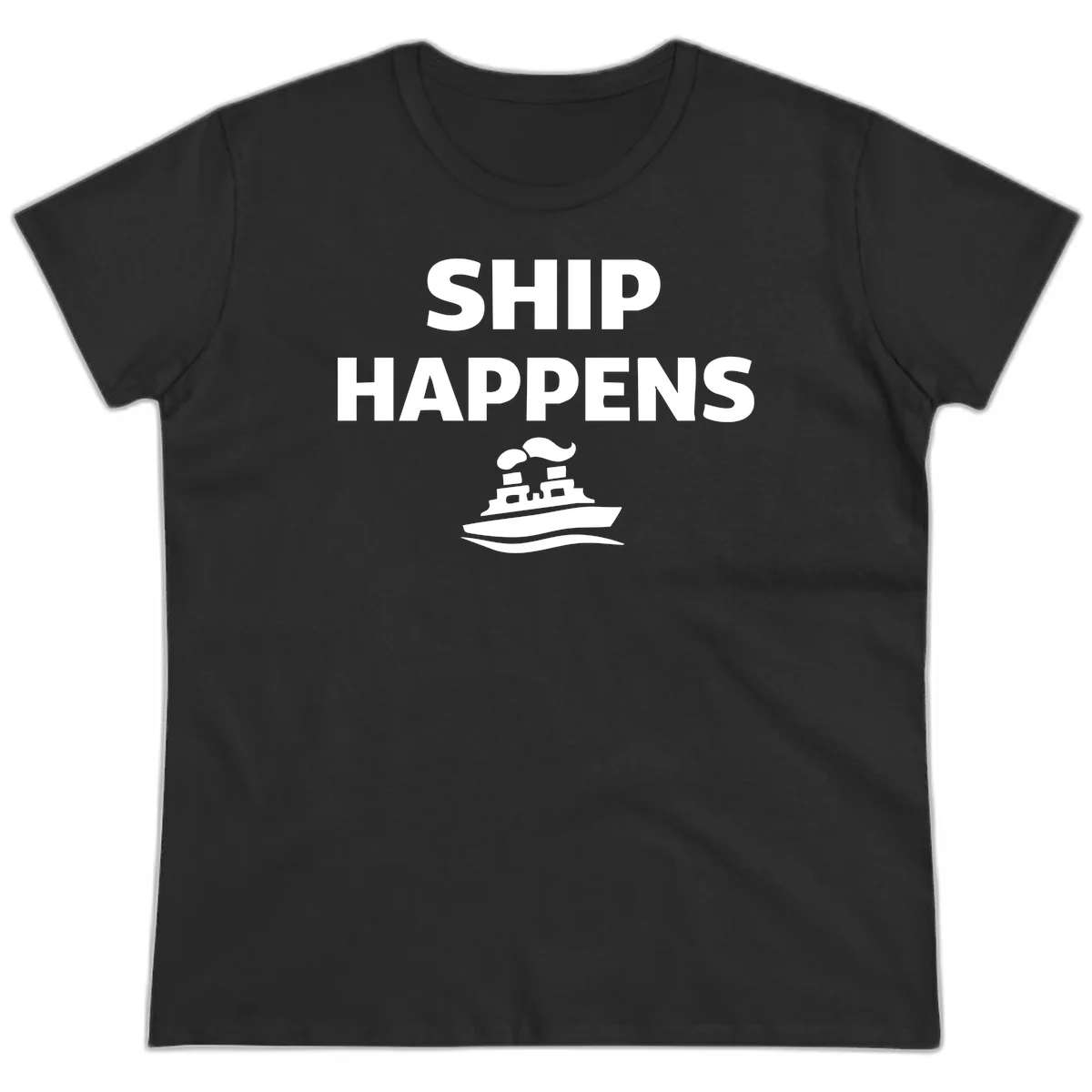 Ship Happens Ladies Tee in Black
