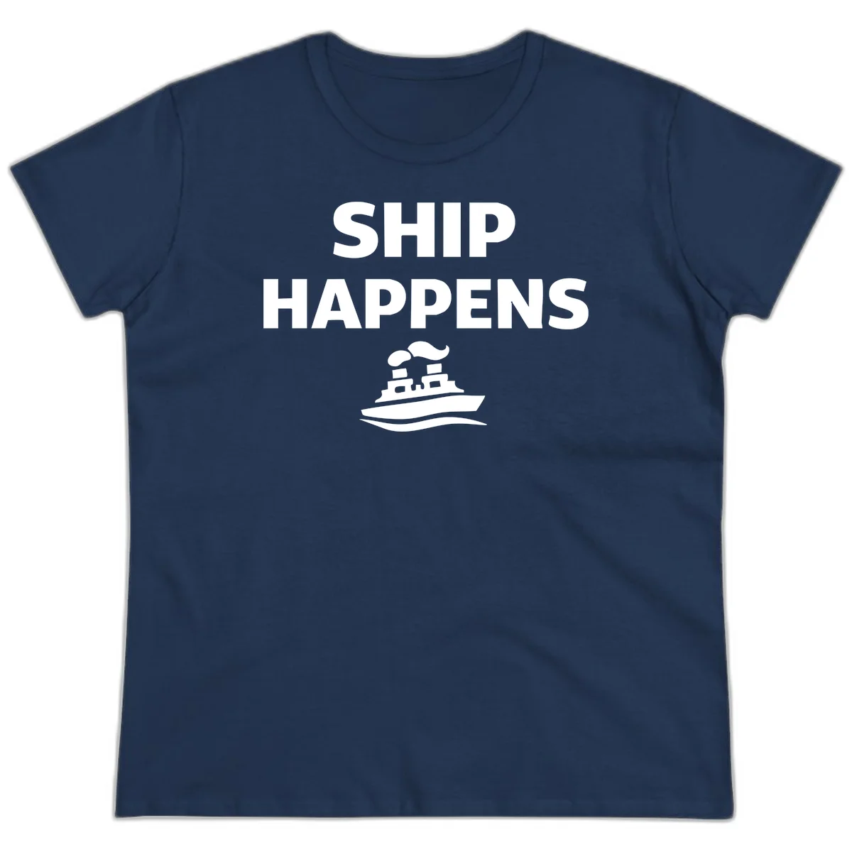Ship Happens Ladies Tee in Navy