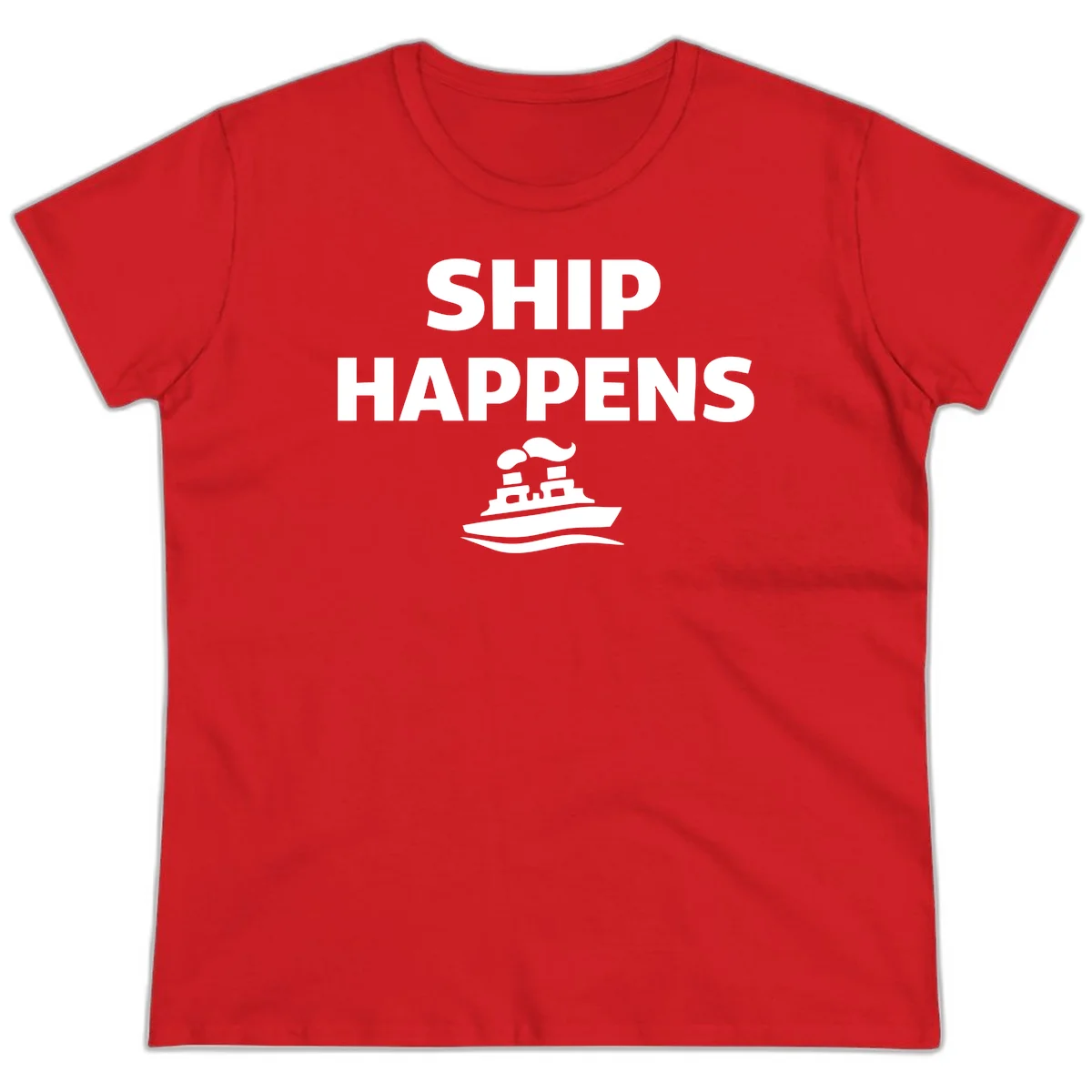 Ship Happens Ladies Tee in Red