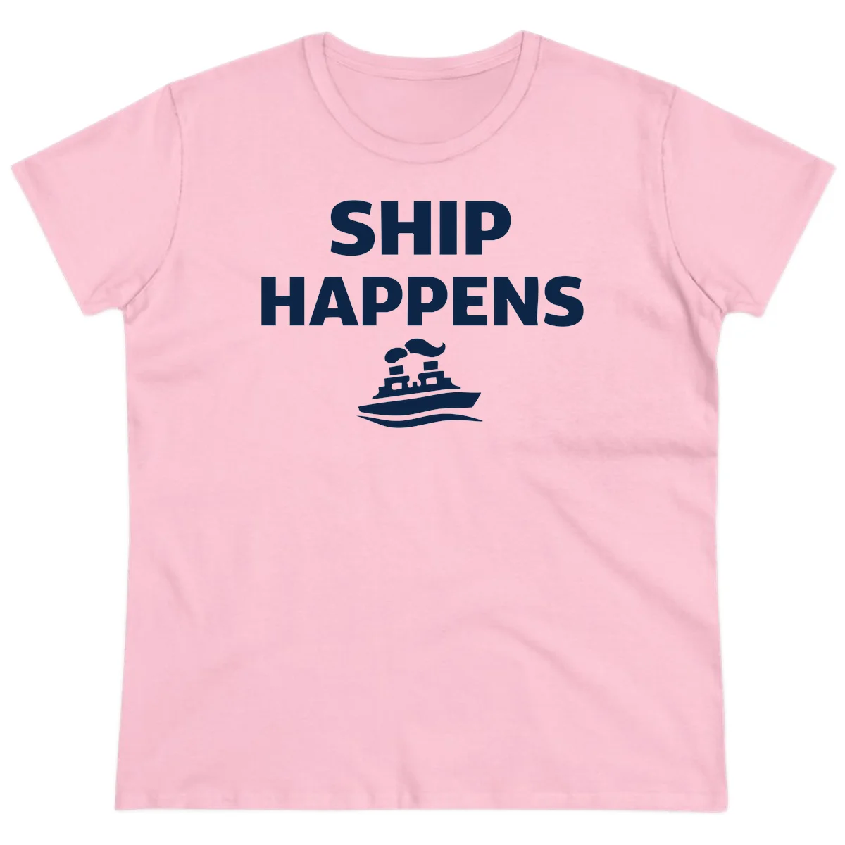 Ship Happens Ladies Tee in Light Pink