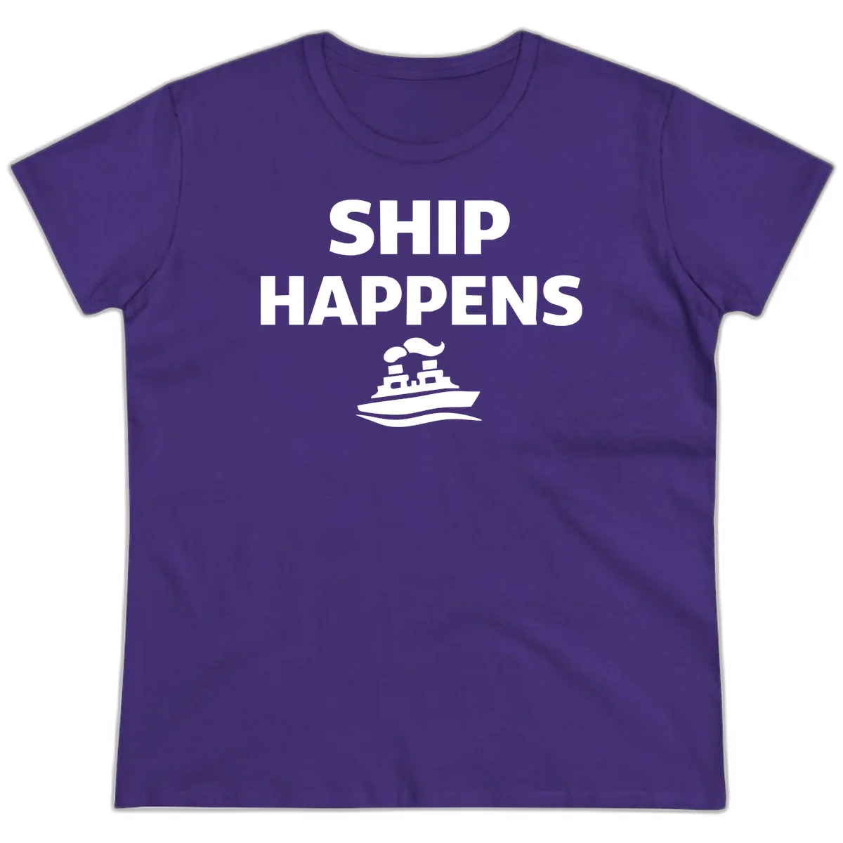 Ship Happens Ladies Tee in Purple
