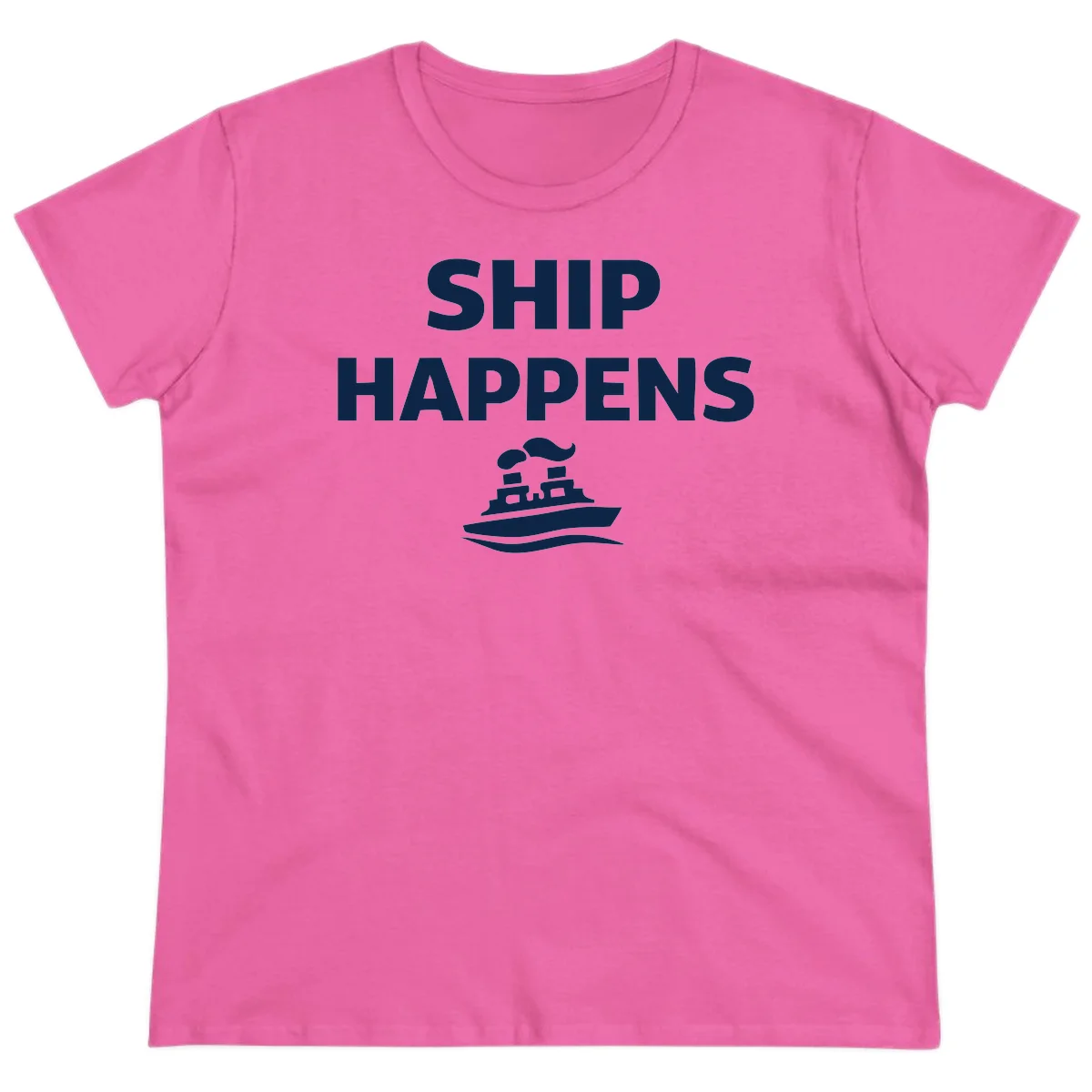 Ship Happens Ladies Tee in Azalea