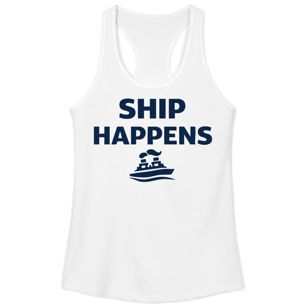 Ship Happens Ladies Tank in White
