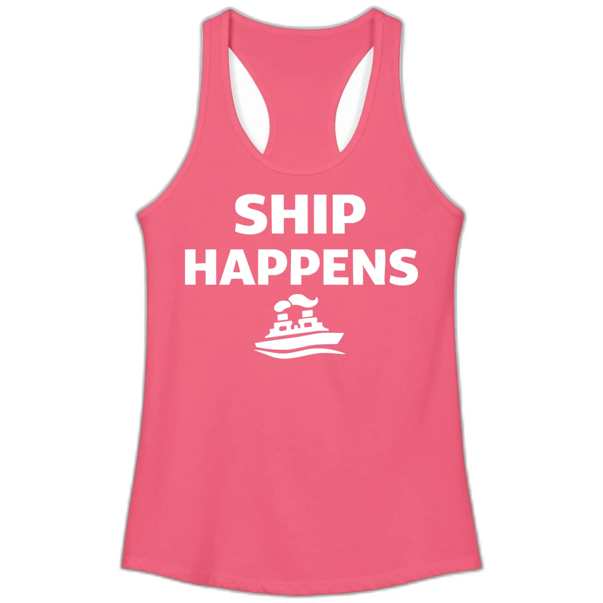 Ship Happens Ladies Tank in Hot Pink