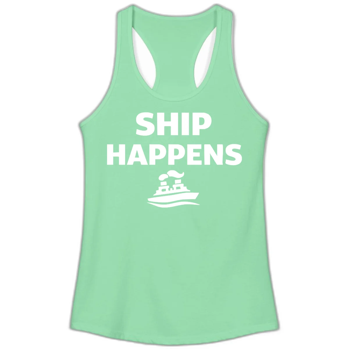 Ship Happens Ladies Tank in Solid Mint
