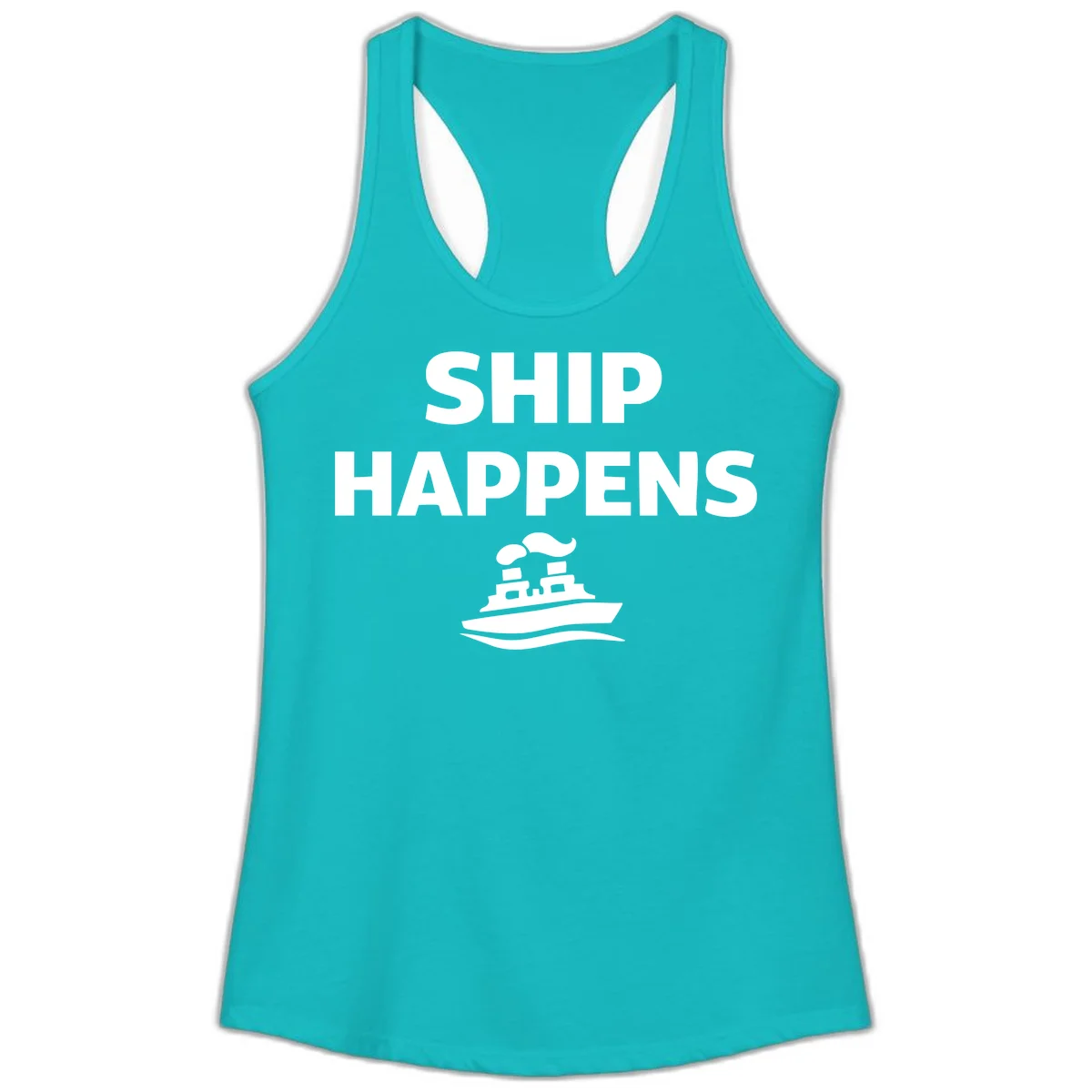 Ship Happens Ladies Tank in Tahiti Blue