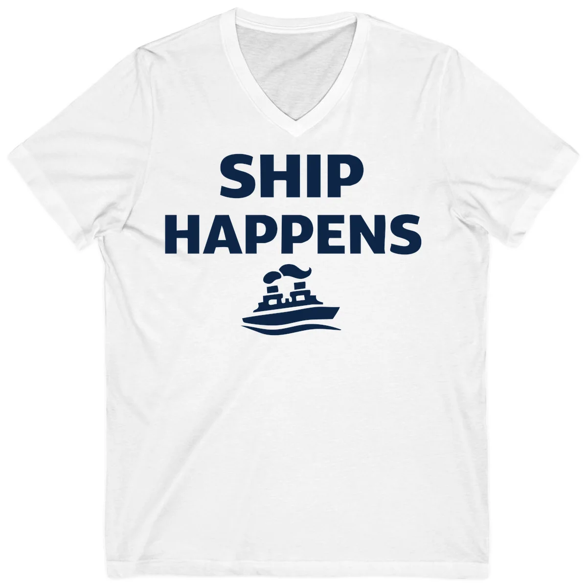 Ship Happens V-Neck in White