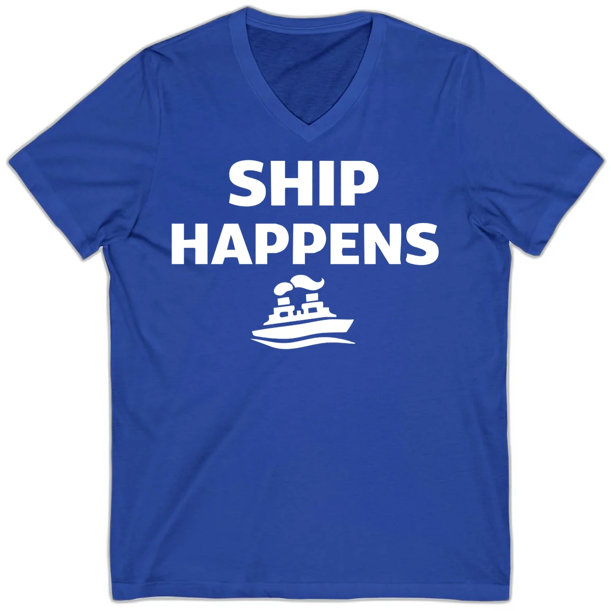 Ship Happens V-Neck in True Royal