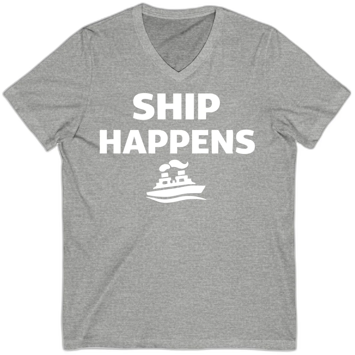Ship Happens V-Neck in Athletic Heather
