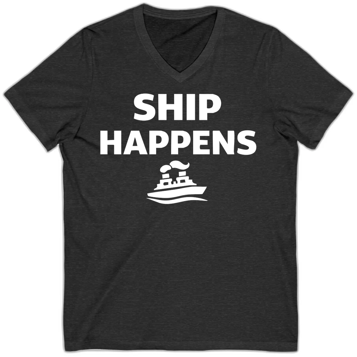 Ship Happens V-Neck in Dark Grey Heather