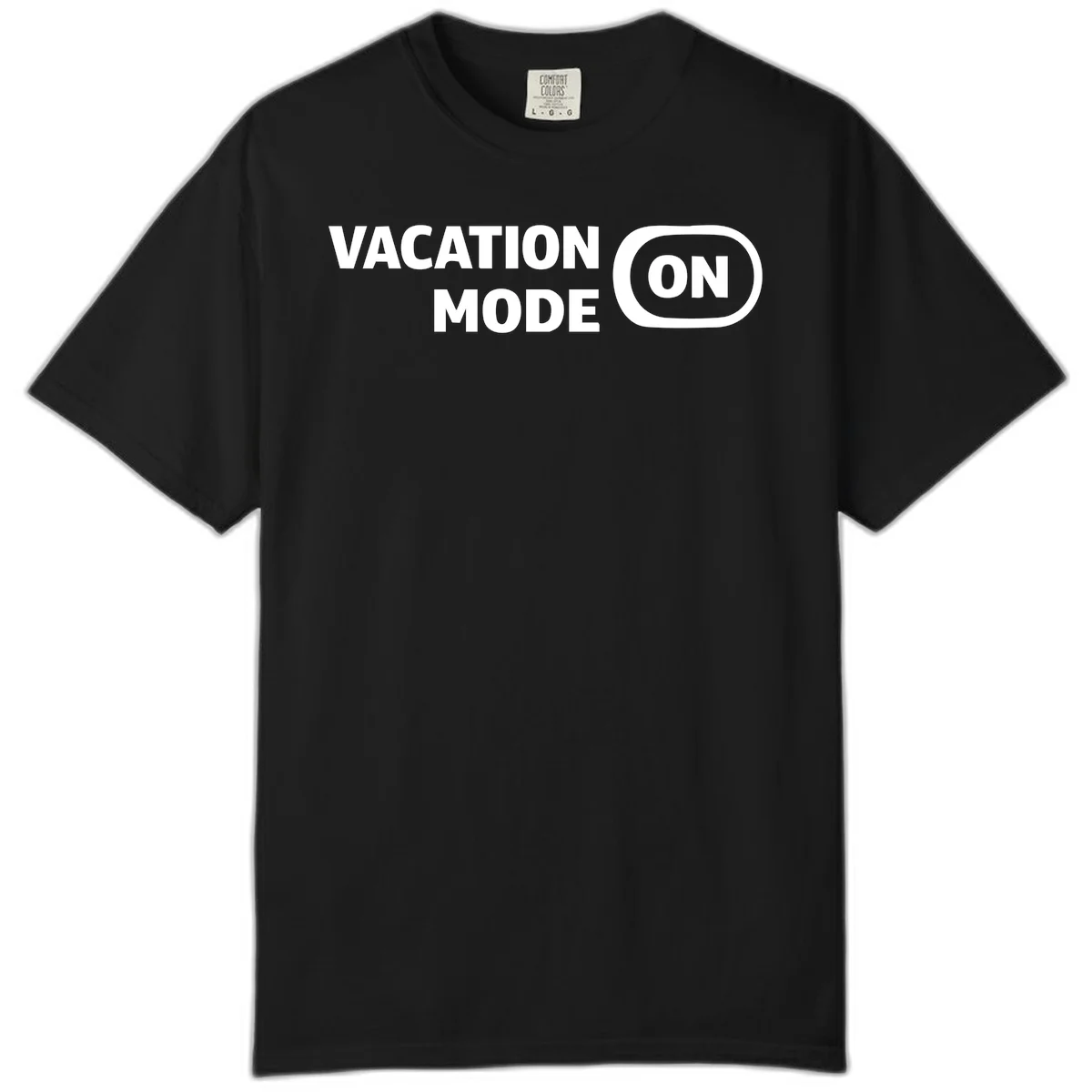 Vacation Mode On Comfort Color Tee in Black