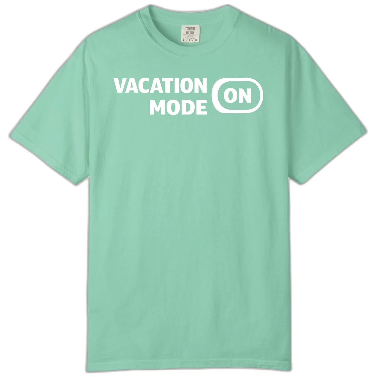 Vacation Mode On Comfort Color Tee in Island Reef