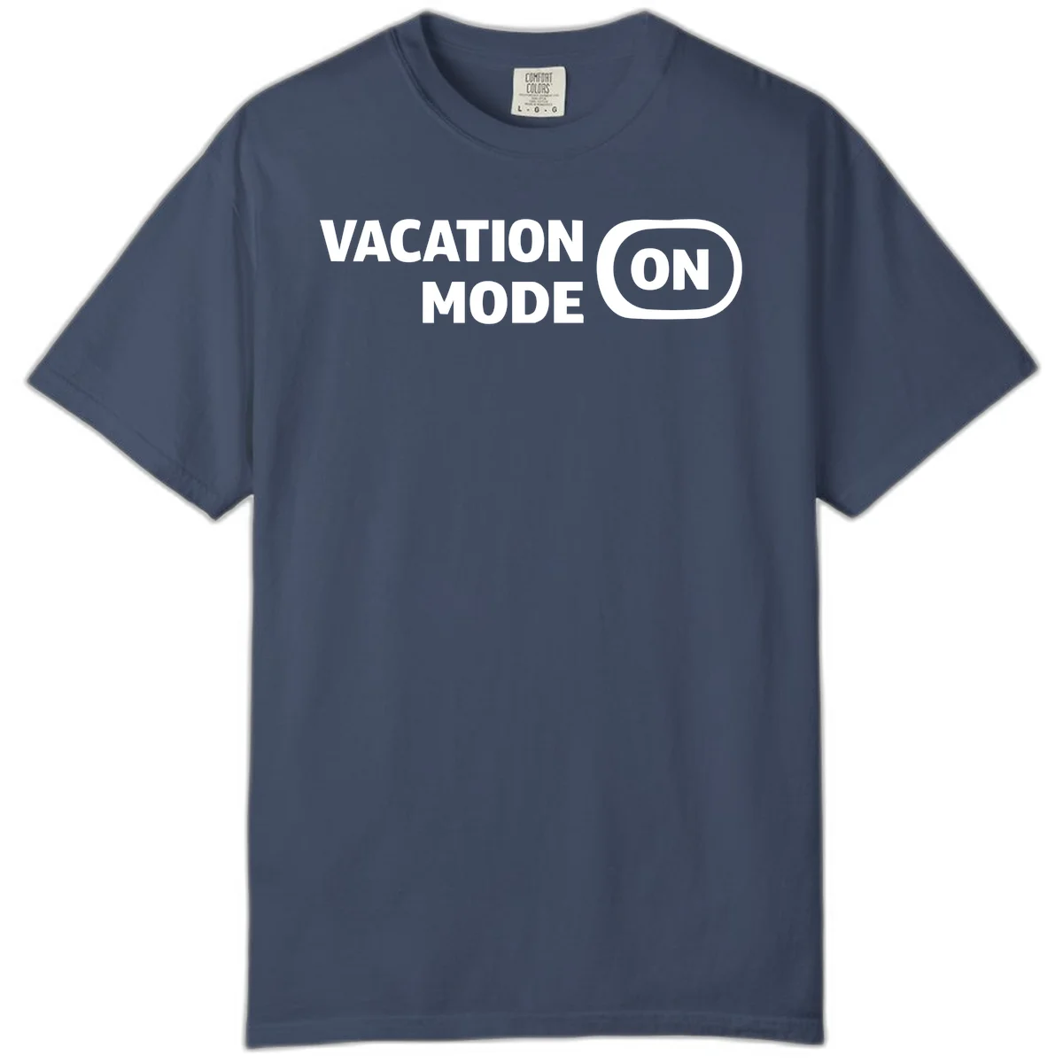 Vacation Mode On Comfort Color Tee in Midnight