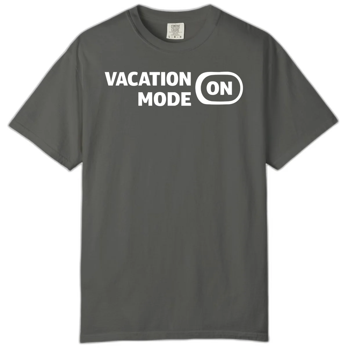 Vacation Mode On Comfort Color Tee in Pepper