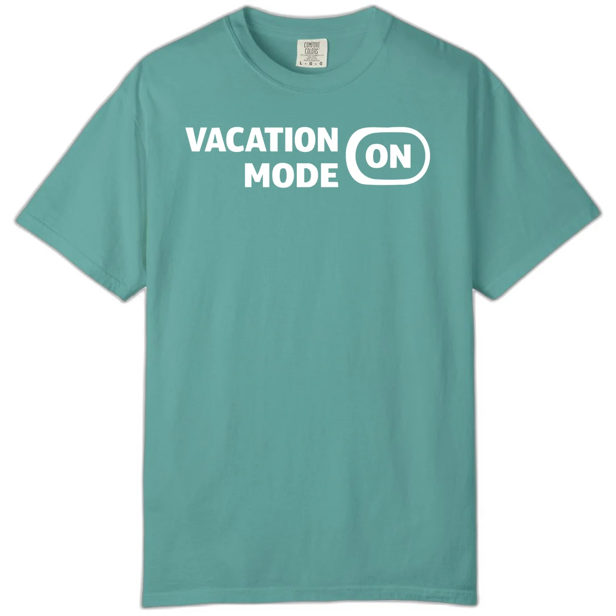 Vacation Mode On Comfort Color Tee in Seafoam