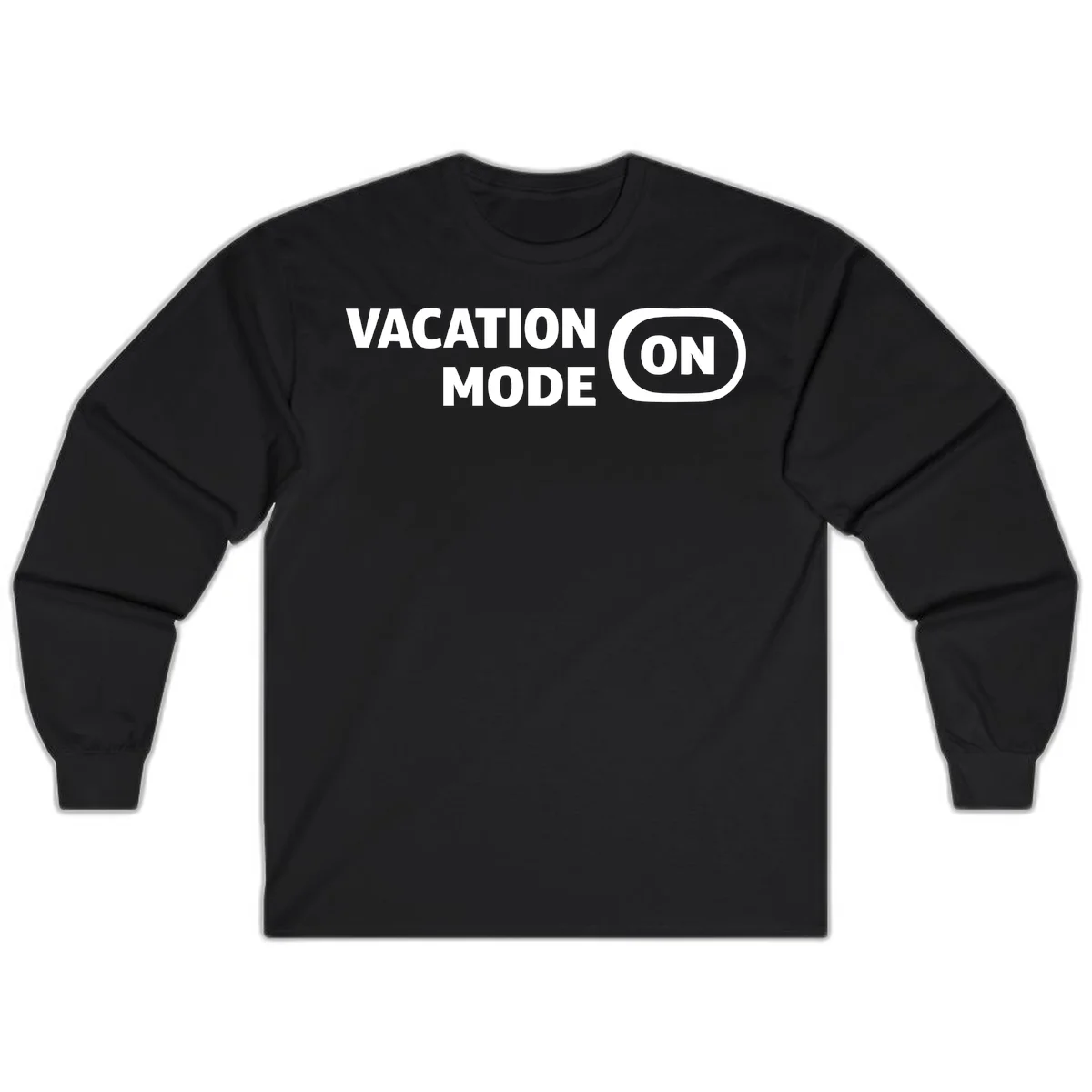 Vacation Mode On Long Sleeve Shirt in Black