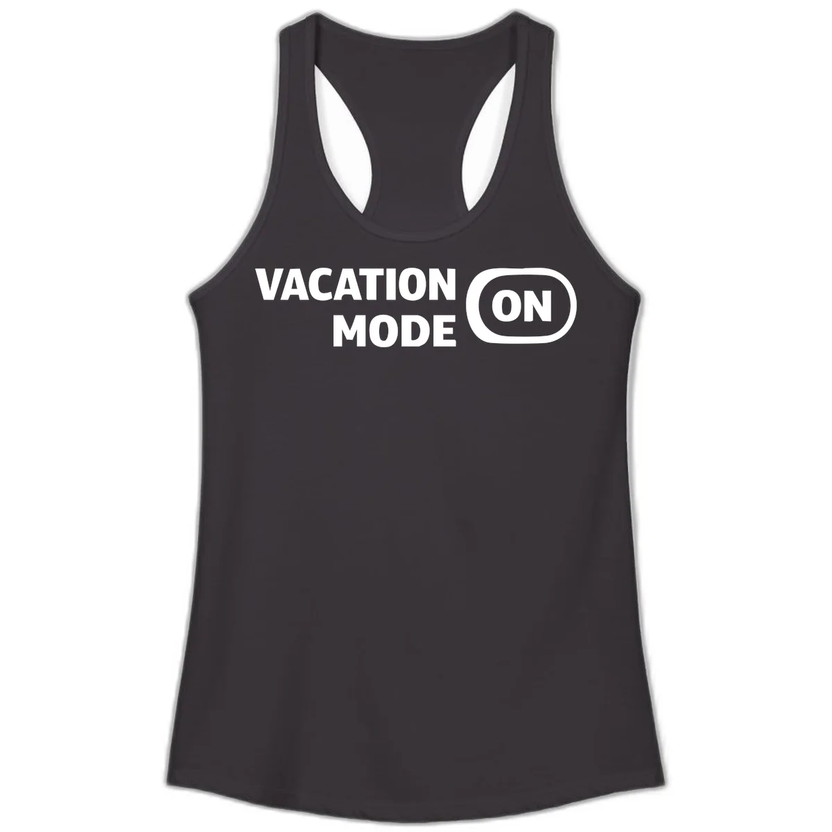 Vacation Mode On Ladies Tank Top in Black