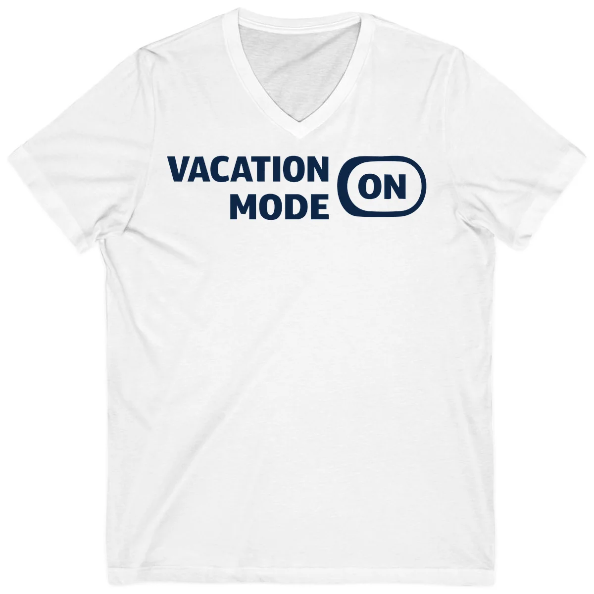 Vacation Mode On V-Neck Tee in White