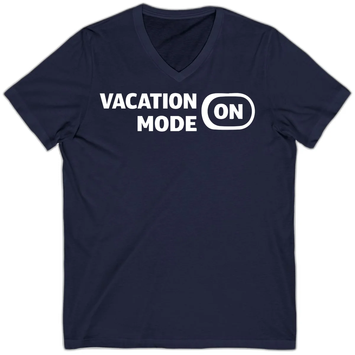 Vacation Mode On V-Neck Tee in Navy