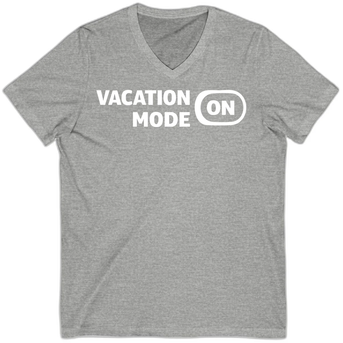 Vacation Mode On V-Neck Tee in Athletic Heather