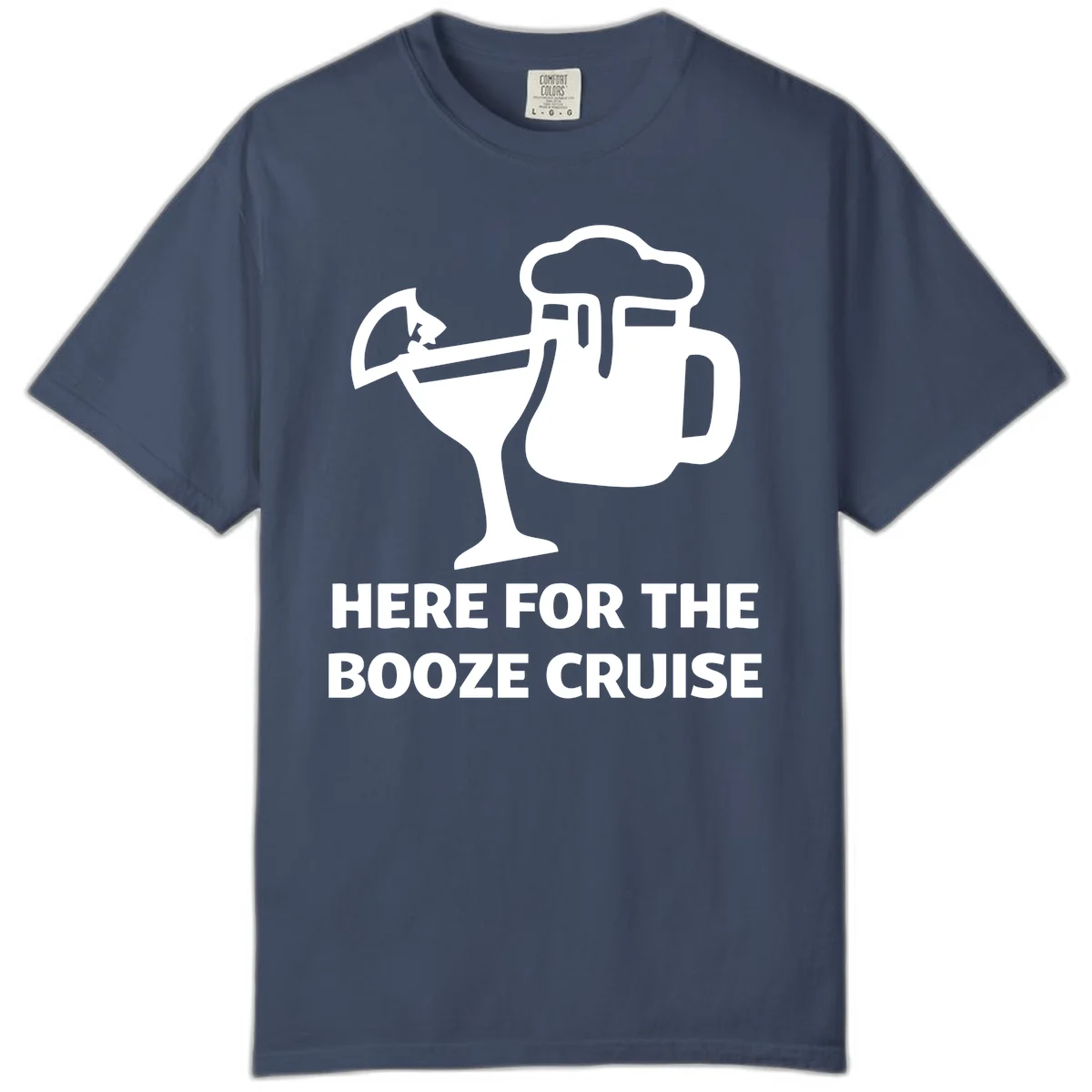 Here For The Booze Cruise Comfort Color in Midnight