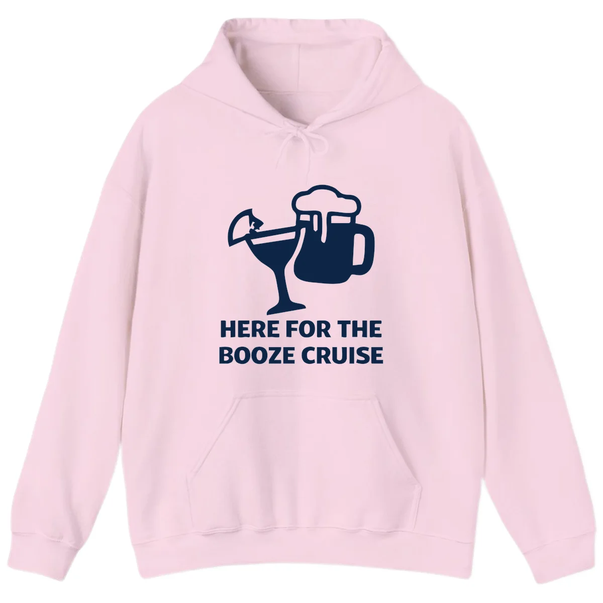 Here For The Booze Cruise Hoodie in Light Pink