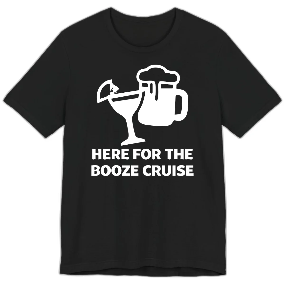 Here For The Booze Cruise Premium T-Shirt in Black