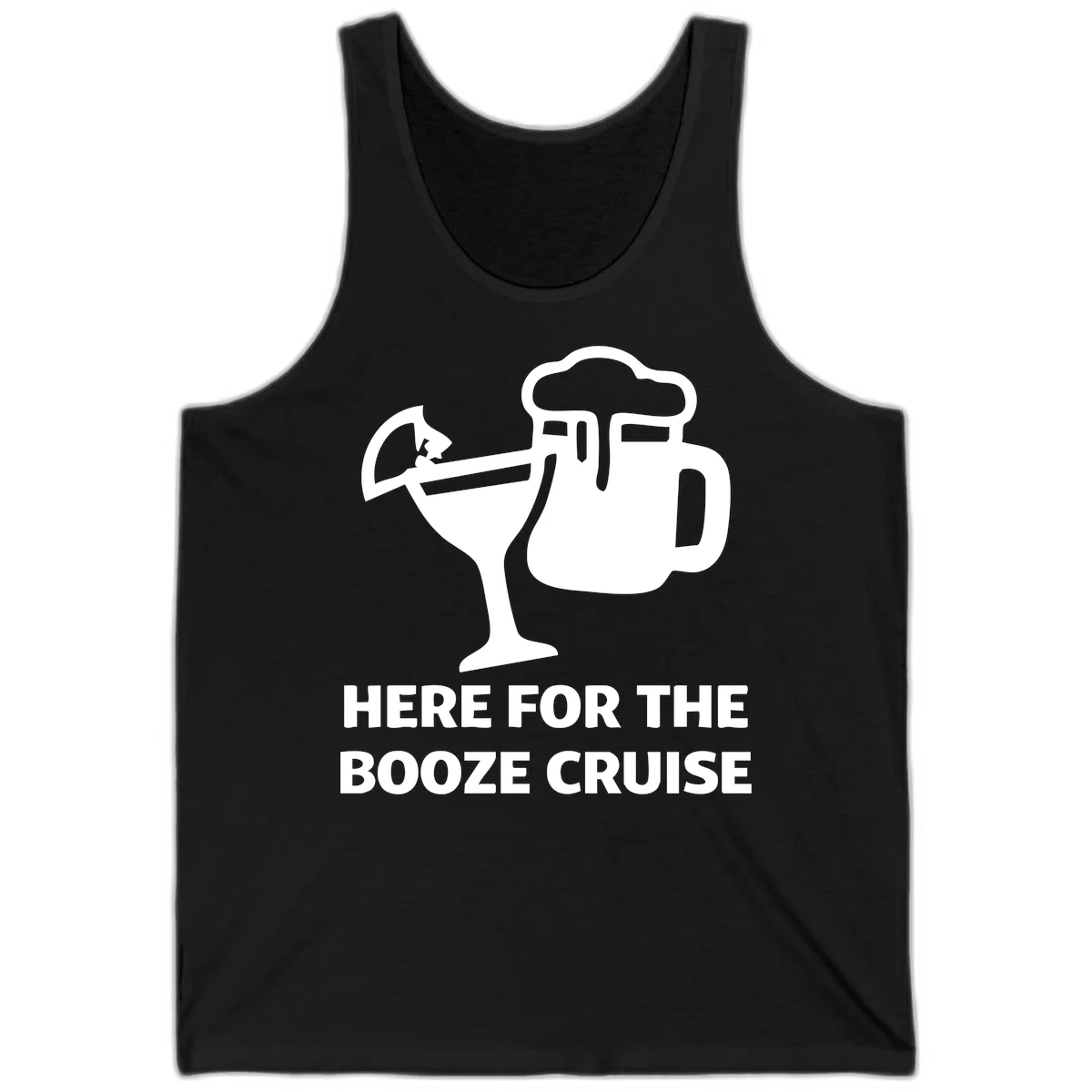 Here For The Booze Cruise Tank in Black