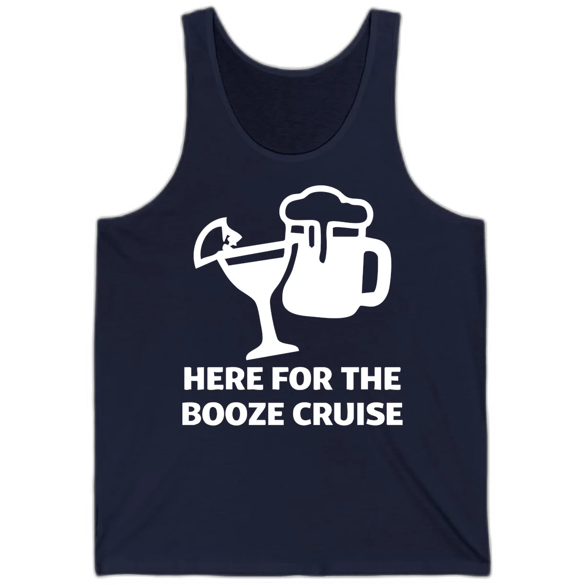 Here For The Booze Cruise Tank in Navy