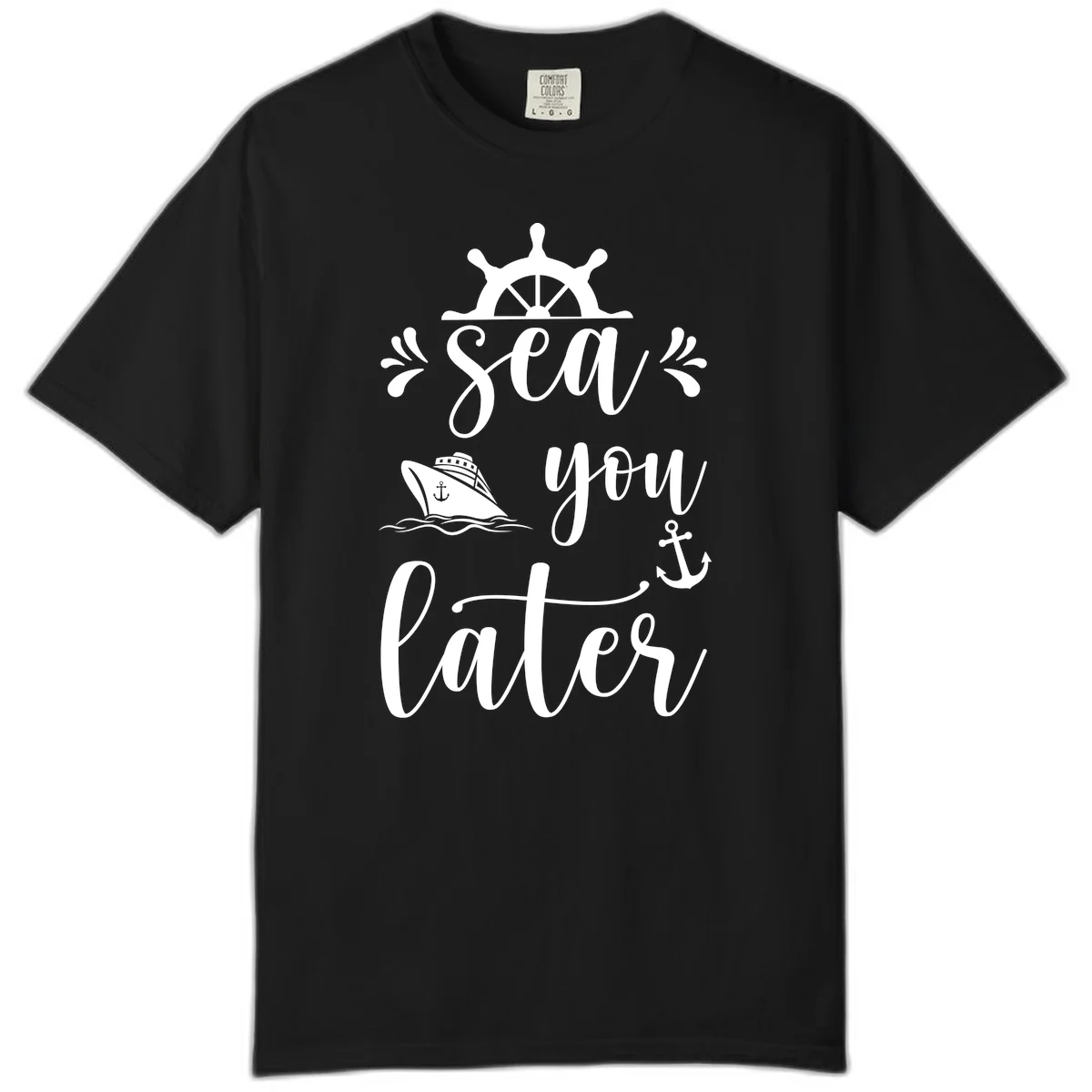Sea You On The Water Comfort Color in Black