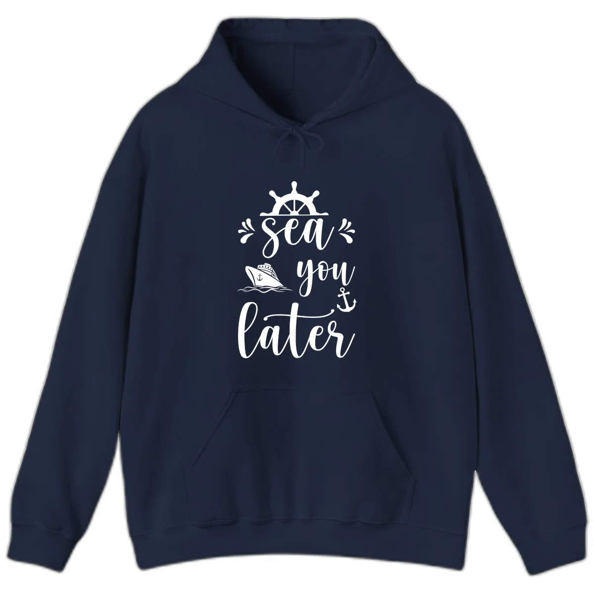 Sea You On The Water Hoodie in Navy