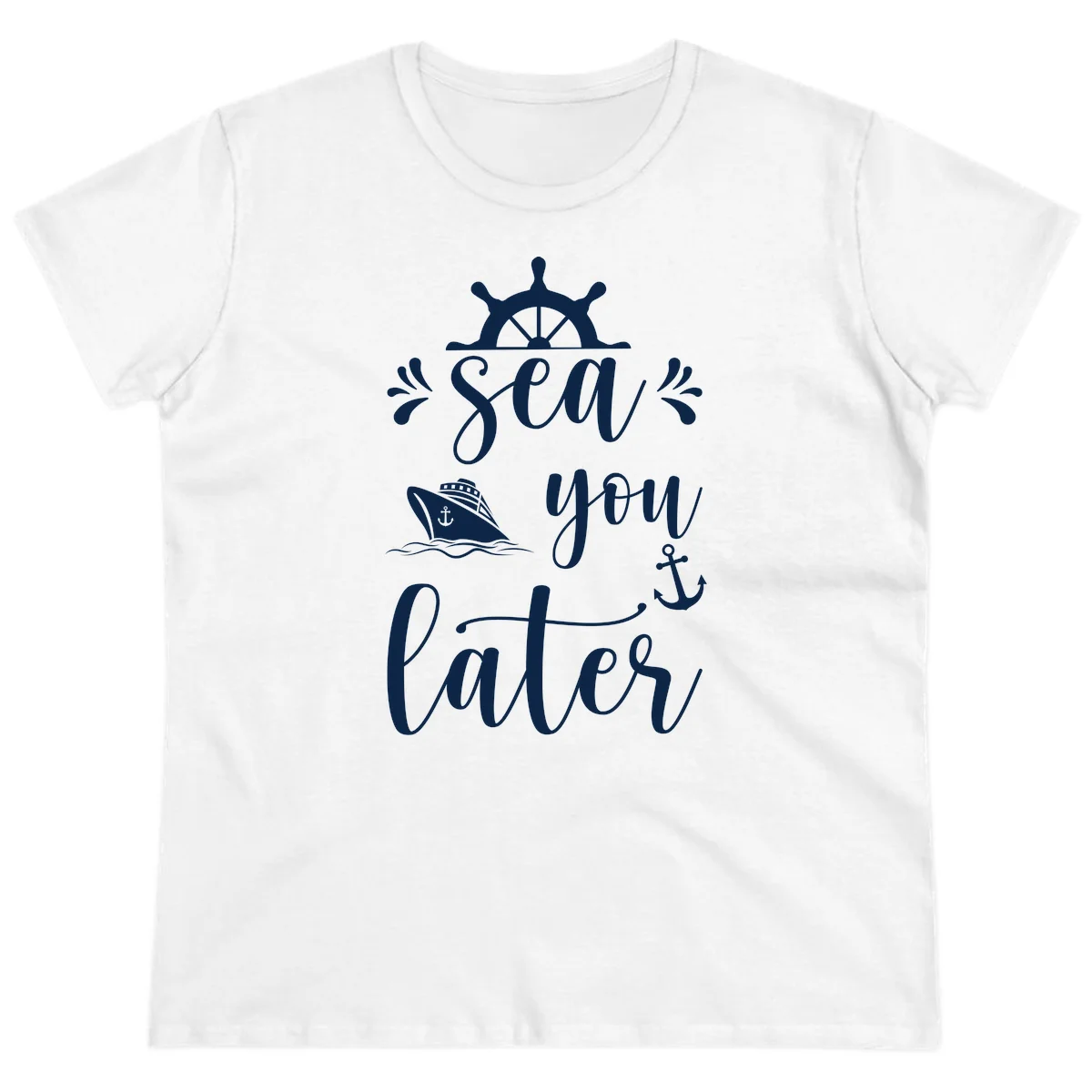 Sea You On The Water Ladies Tee in White