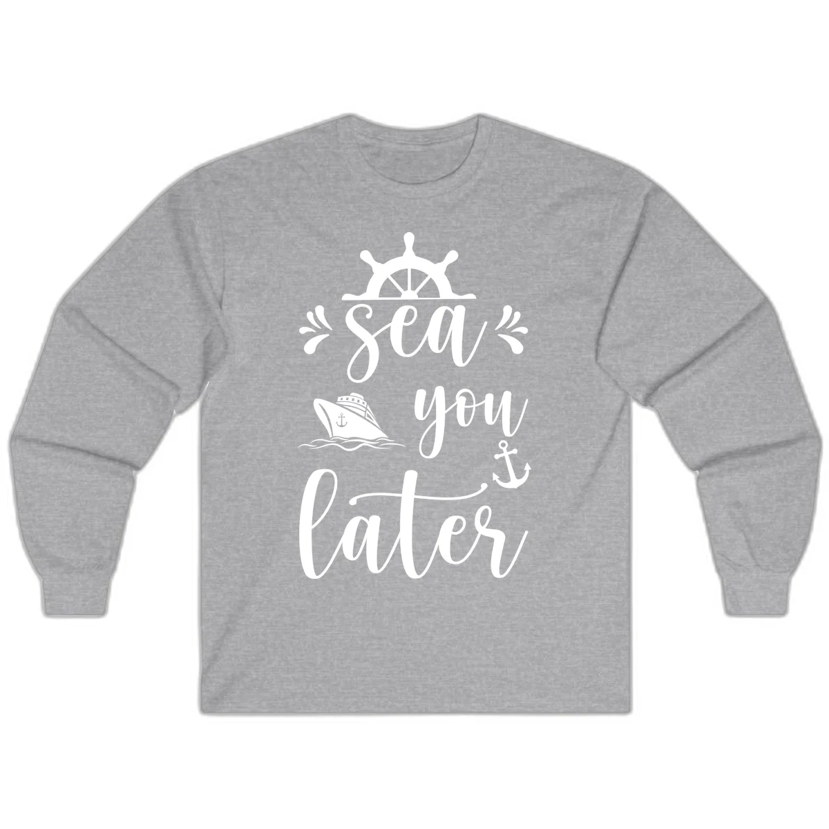 Sea You On The Water Long Sleeve in Sport Grey