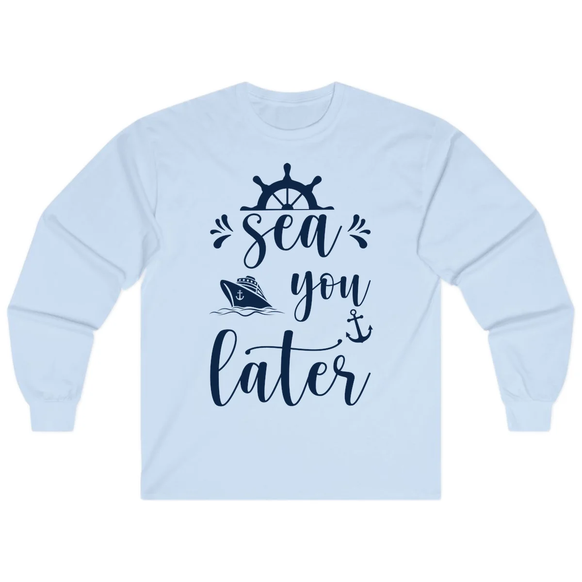 Sea You On The Water Long Sleeve in Light Blue