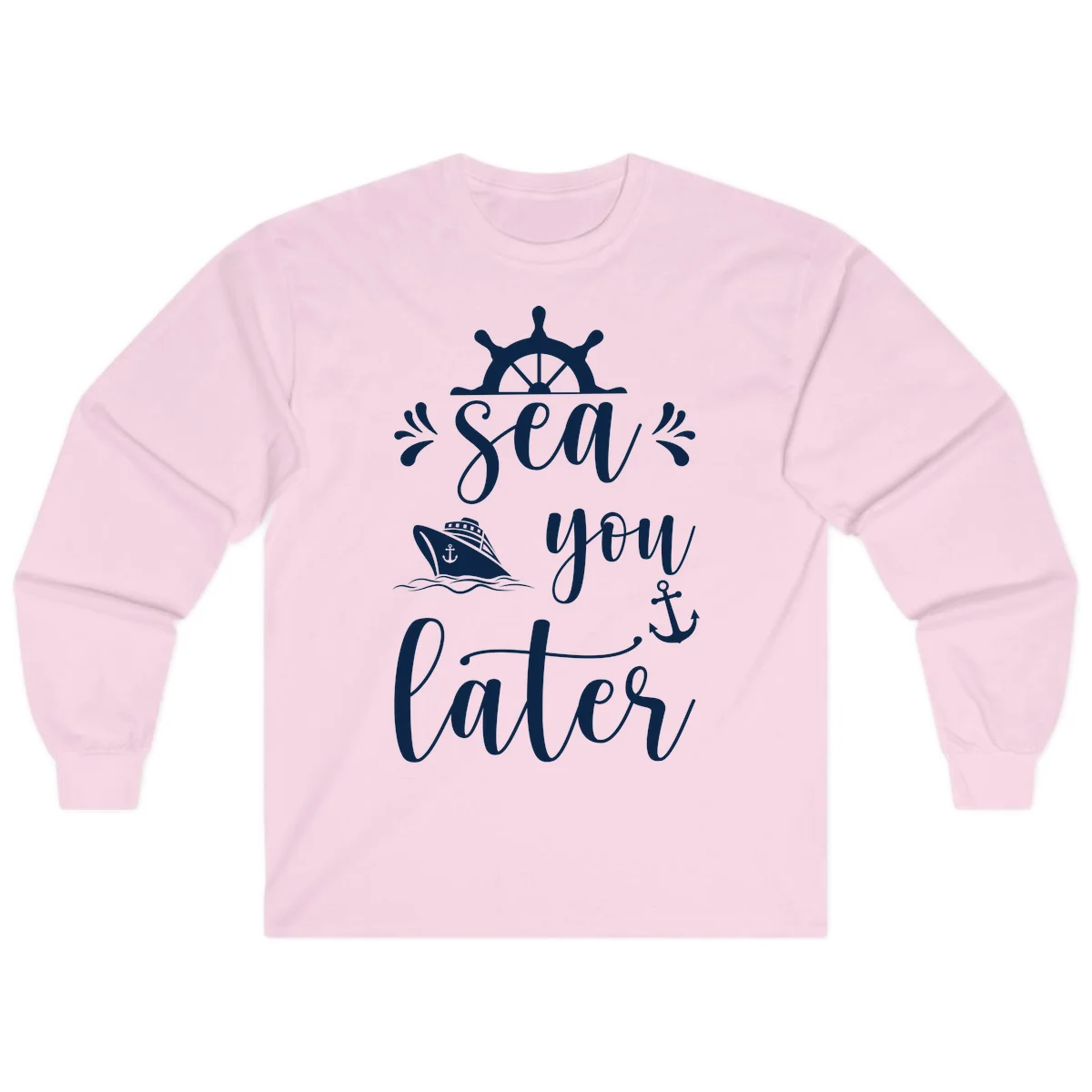 Sea You On The Water Long Sleeve in Light Pink