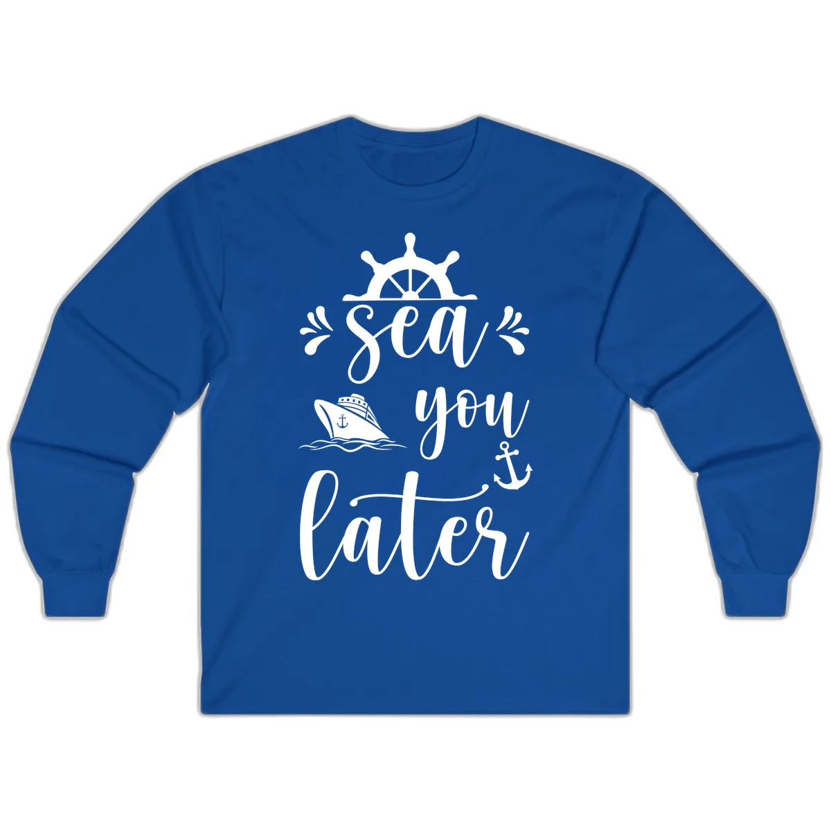 Sea You On The Water Long Sleeve in Royal