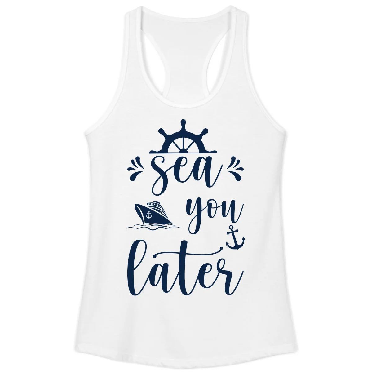 Sea You On The Water Ladies Tank in White