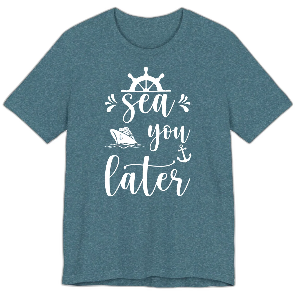 Sea You On The Water Premium T-Shirt in Heather Deep Teal