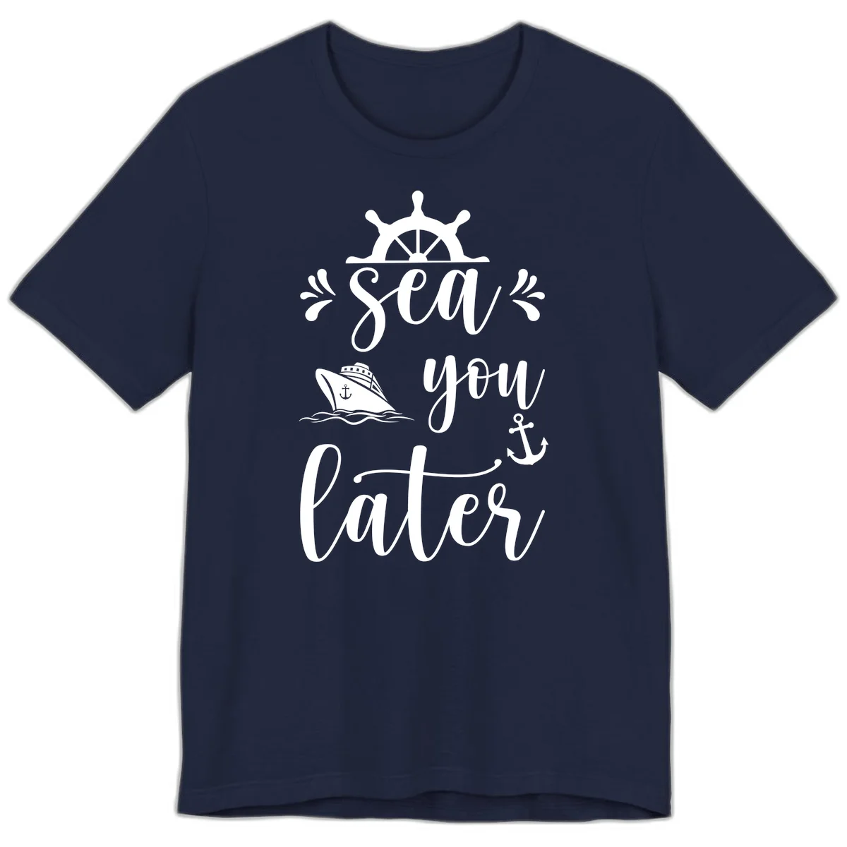 Sea You On The Water Premium T-Shirt in Navy