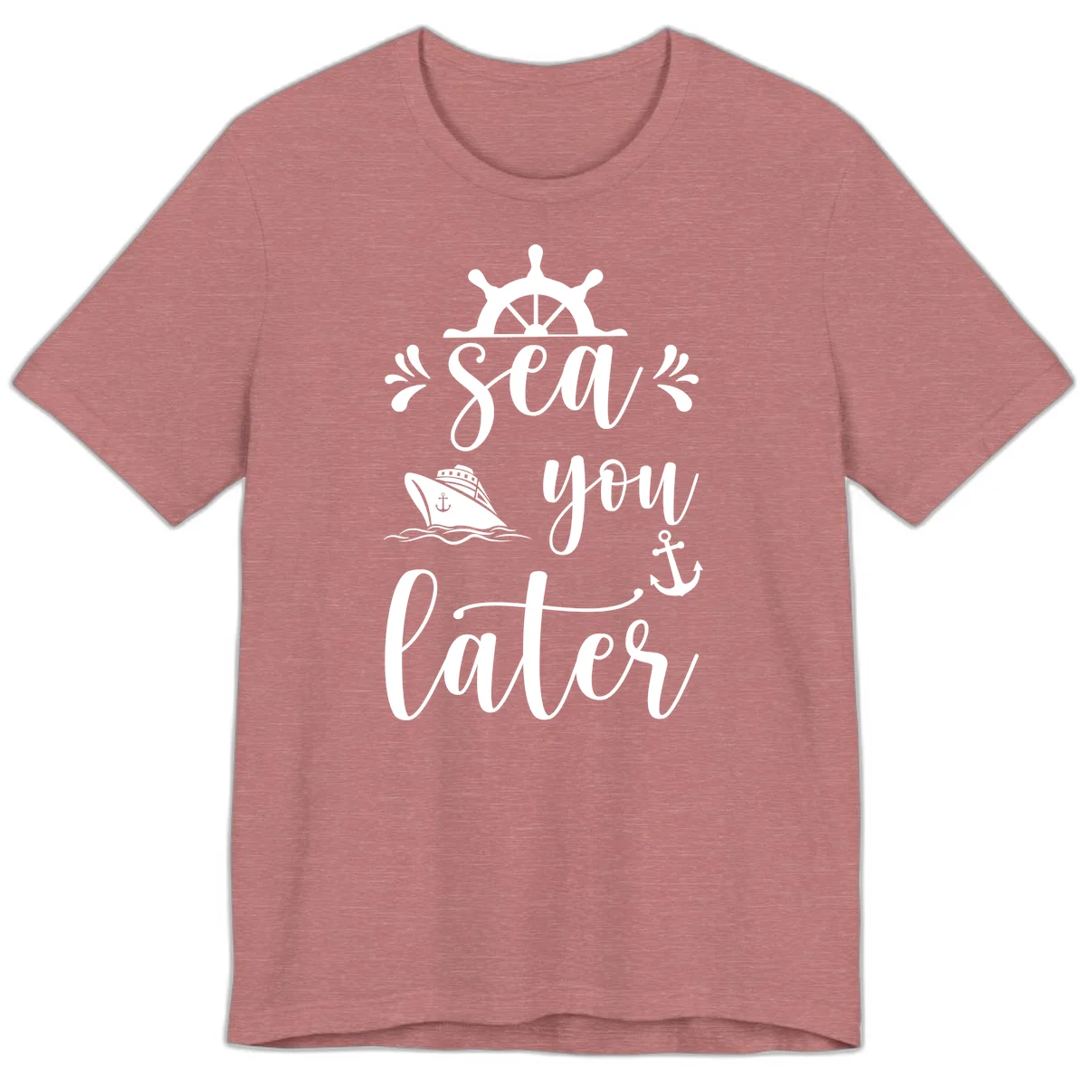 Sea You On The Water Premium T-Shirt in Heather Mauve