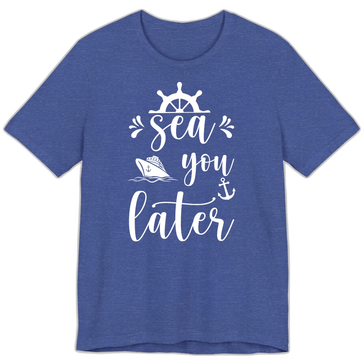 Sea You On The Water Premium T-Shirt in Heather True Royal