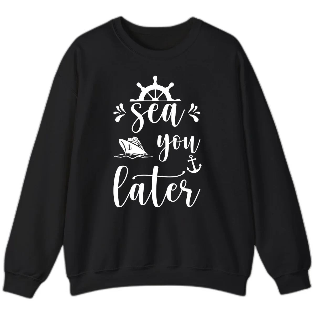 Sea You On The Water Sweatshirt in Black