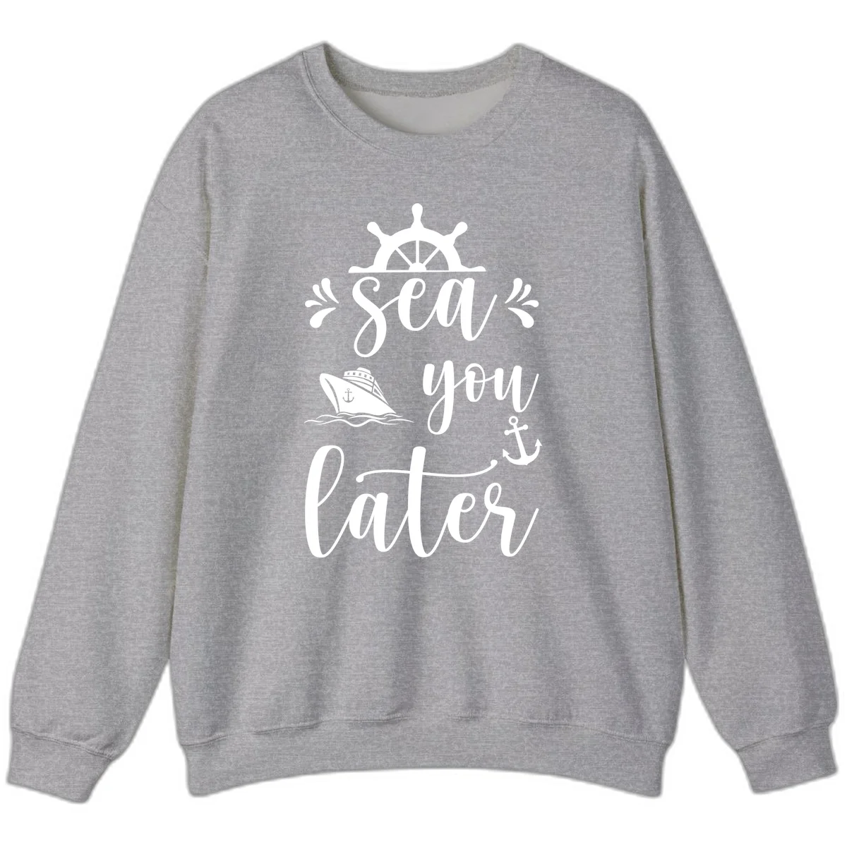 Sea You On The Water Sweatshirt in Sport Grey
