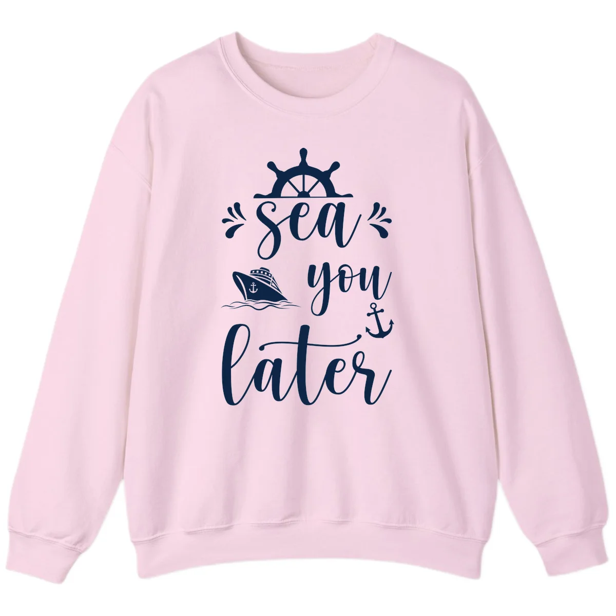 Sea You On The Water Sweatshirt in Light Pink