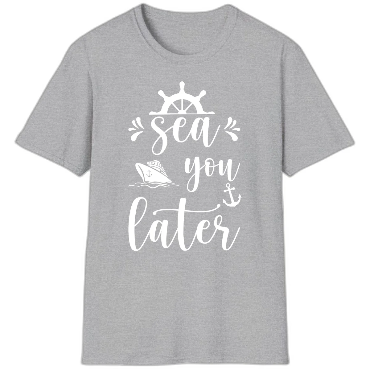 Sea You On The Water T-Shirt in Sport Grey