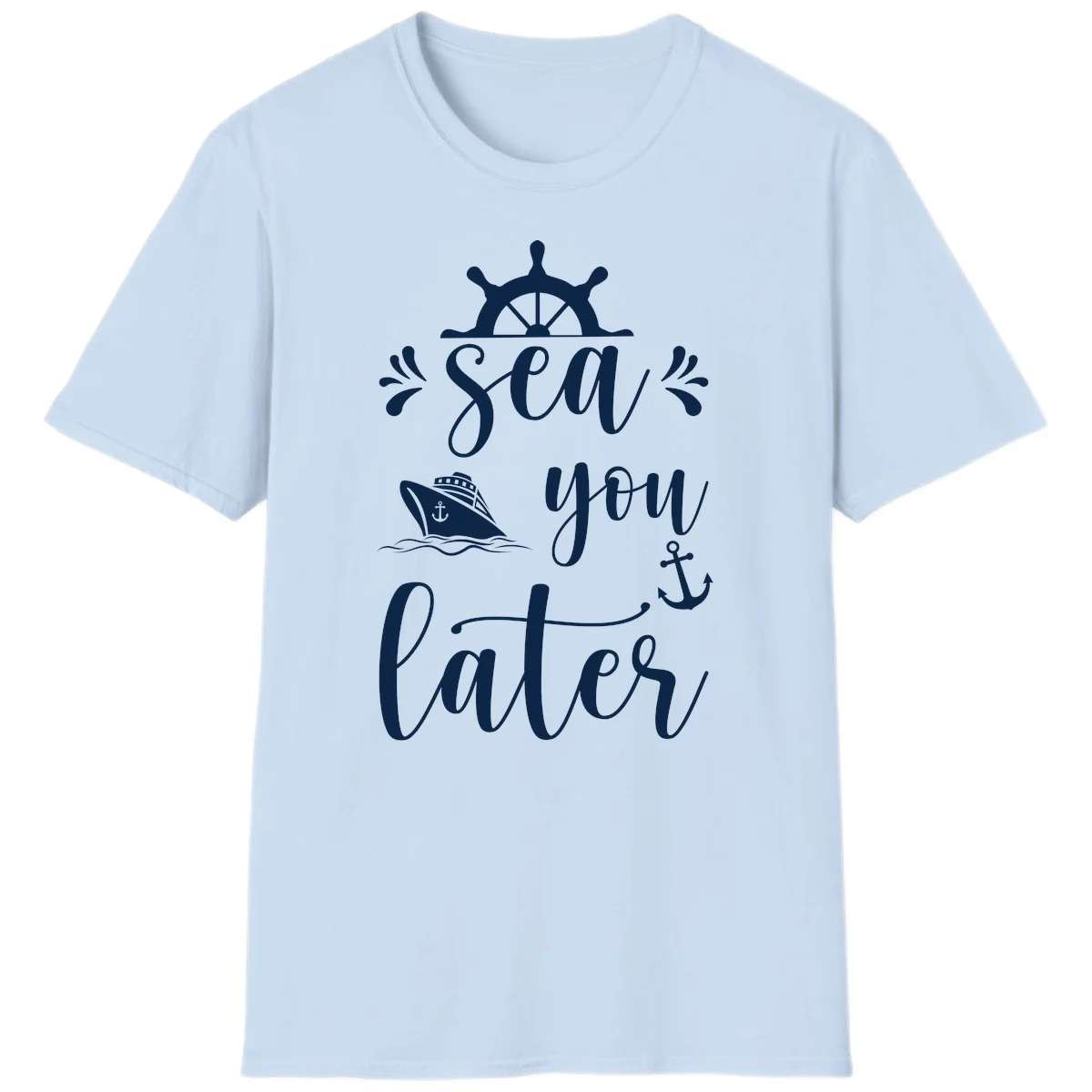 Sea You On The Water T-Shirt in Light Blue